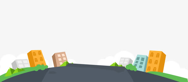 黄色房子马路免抠