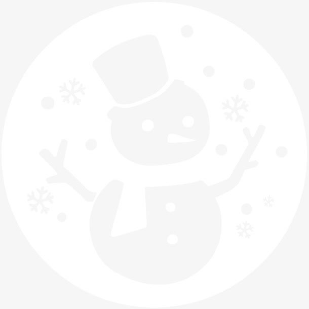 白色雪人镂空图标免抠
