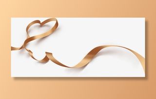 黄色爱心丝带七夕情人节免抠漂浮彩带元素