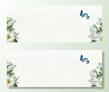 白色花瓣文艺蝴蝶底纹背景高清