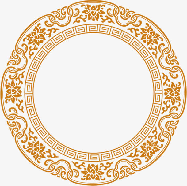 古风淡色花纹免抠