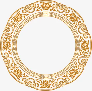 古风淡色花纹免抠