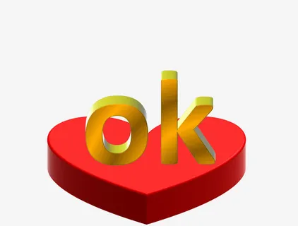 金色立体ok艺术字免抠