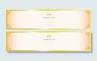 欧式花纹边框banner矢量素材,条幅,花纹,边框,线条,金高清