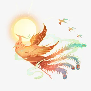 国潮凤凰涅槃免抠