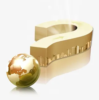 唯美卡通问号地球地图城市建筑剪免抠