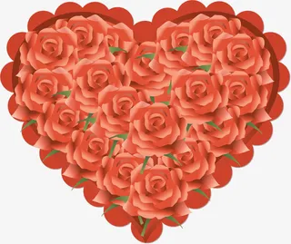 爱心玫瑰花素材元素免抠