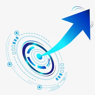 蓝色科技感箭头免抠