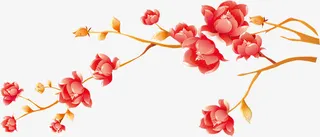 唯美红色花免抠