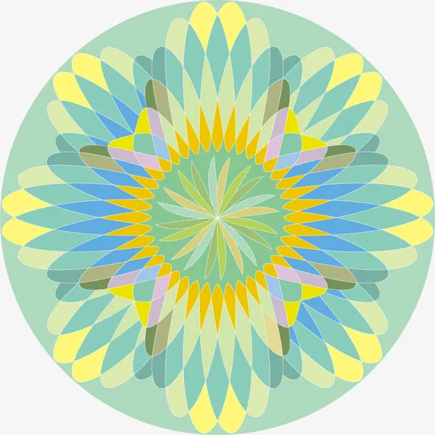 旋转圆形多边图案免抠