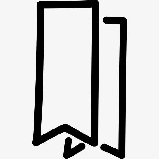 书签手工绘制的轮廓图标免抠
