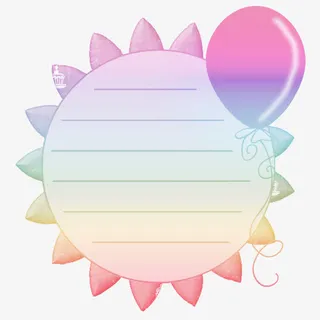 向日葵纸张和气球免抠