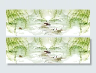 中国风春天banner背景图高清