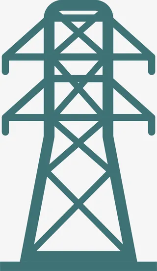 纯色矢量卡通电塔免抠