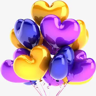 手绘卡爱心气球白底素材免抠