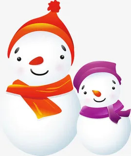 冬日卡通手绘雪人可爱免抠