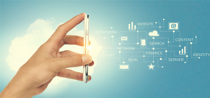 蓝色互联网科技手机海报高清