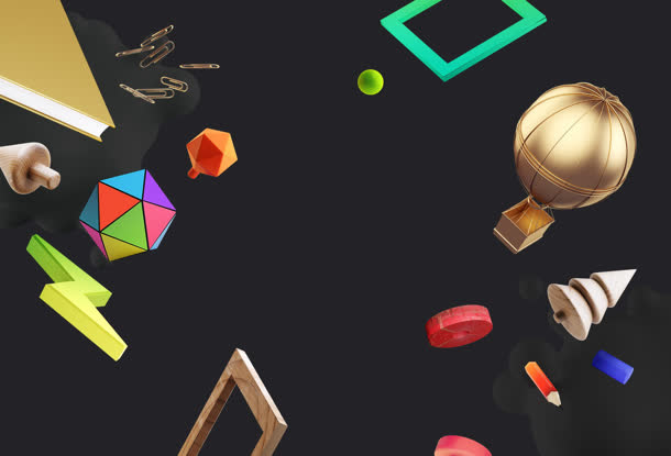 不规则的立体几何图标免抠