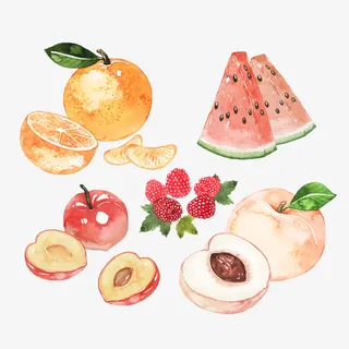 各种夏季水果免抠