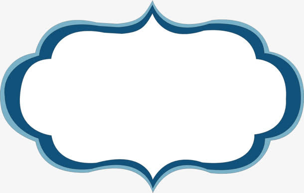 蓝色中国风边框png素材免抠