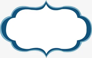 蓝色中国风边框png素材免抠