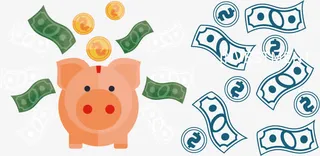 矢量小猪存钱罐免抠