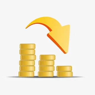 金色金币下降免抠标签元素