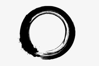 环形水墨风格画免抠