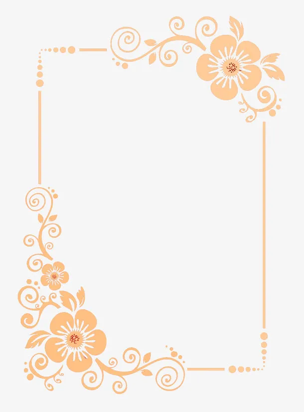 小清新花卉欧式边框设计素材免抠