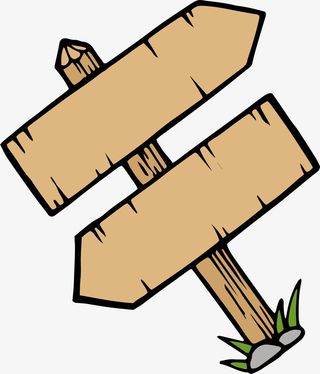 矢量手绘指路牌木牌免抠