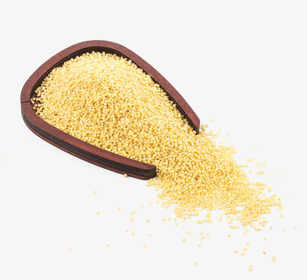 木簸箕里的黄色小米免抠