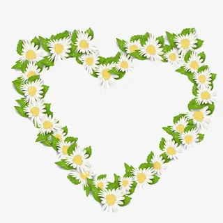 十里春风小雏菊清新花环免抠