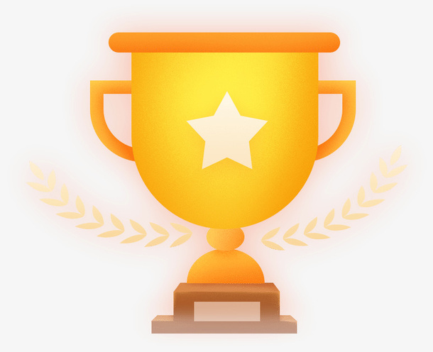 黄色卡通小奖杯免抠手绘/卡通卡通元素