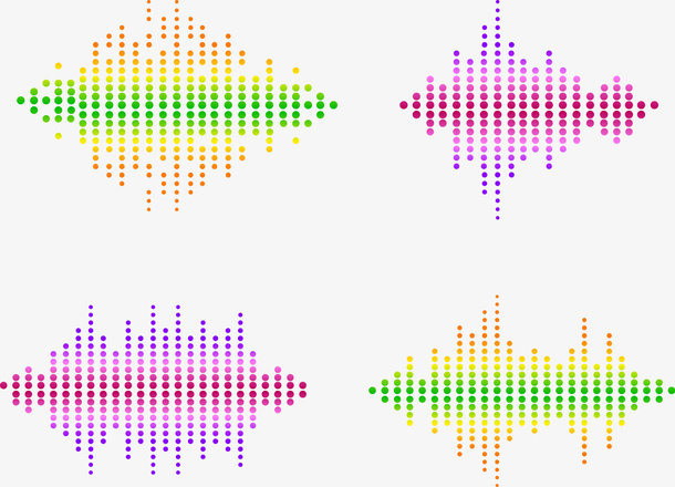 矢量彩色马赛克图案免抠