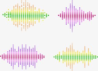 矢量彩色马赛克图案免抠