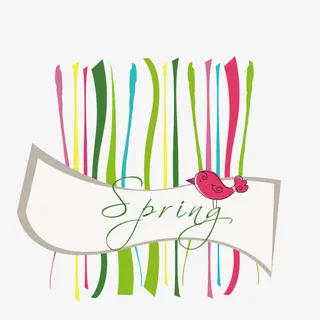 海报背景元素 竖条 春天  小鸟