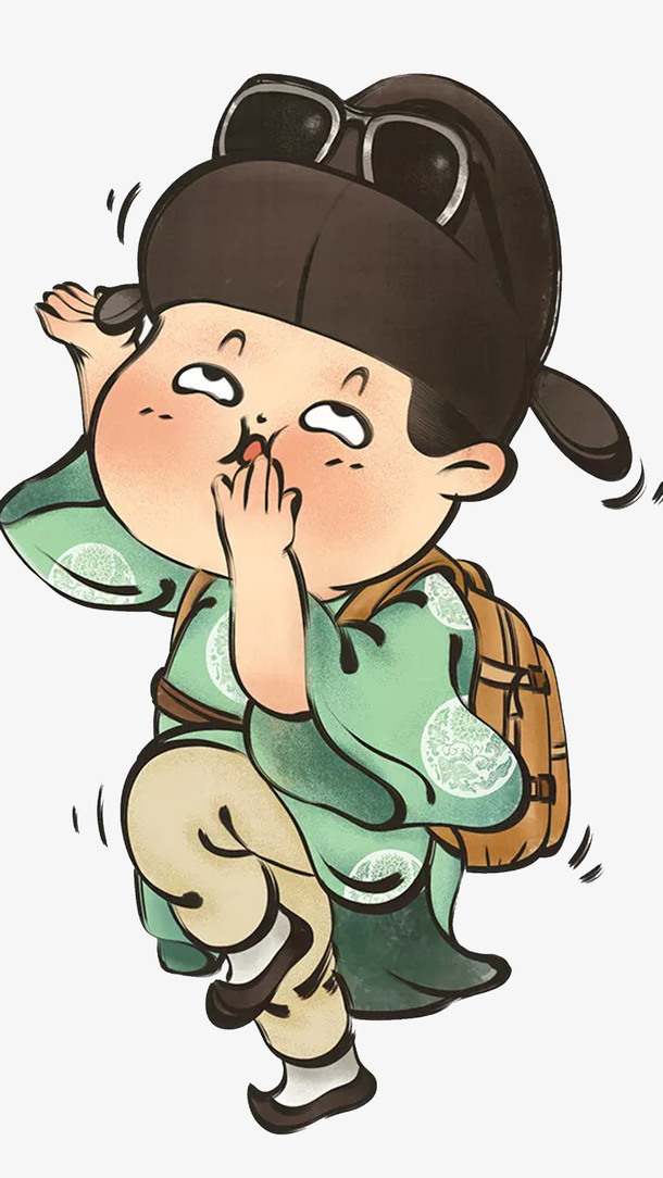 插画中国风男人免抠