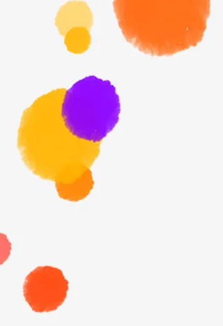 彩色水彩晕染圆点七夕情人节免抠