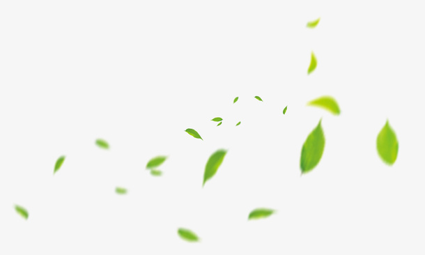 清新绿叶飘落免抠