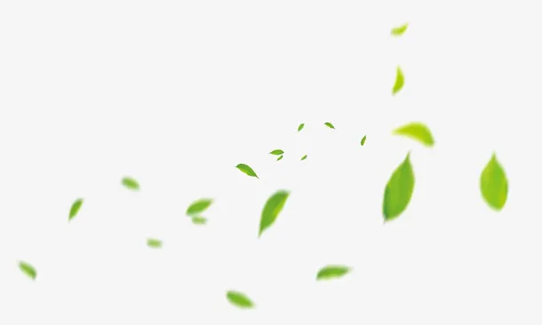 清新绿叶飘落免抠