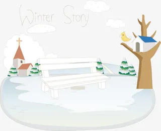 卡通雪地矢量免抠