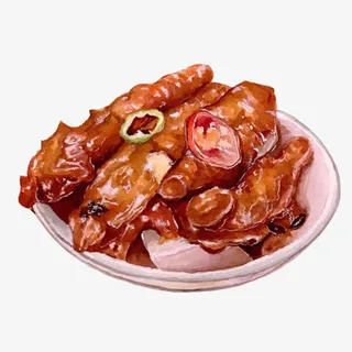 卤猪蹄手绘画素材图片免抠