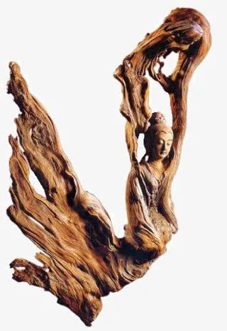 嫦娥奔月根雕免抠