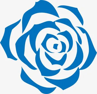 蓝色花瓣玫瑰免抠