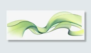 绿色透明彩带png素材免抠