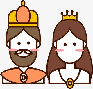 卡通可爱国王和王后免抠