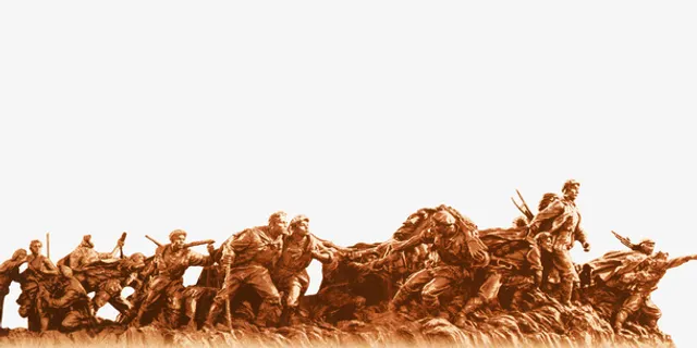 革命英雄红军雕塑免抠