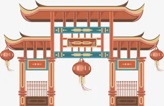 古代建筑矢量图免抠