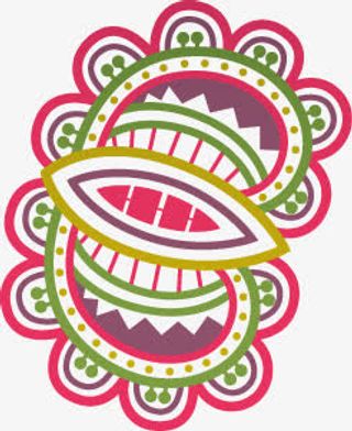 手绘粉色花纹底纹免抠