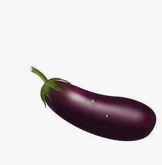 矢量黑色长条茄子立体免抠